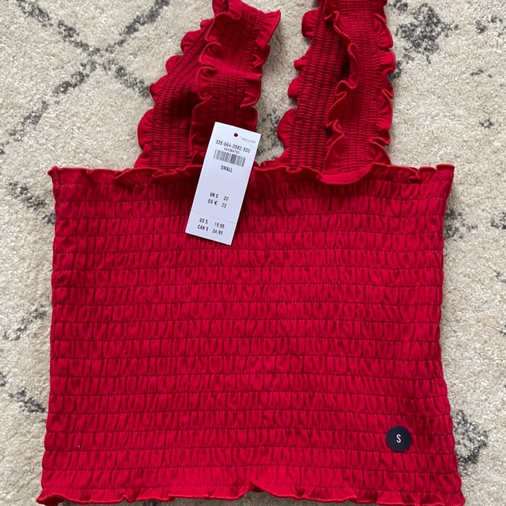 hollister red tank crop top
